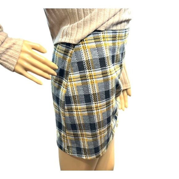 (5 for $25) Urban Outfitters Kinsley Pull-On Mini Skirt In Yellow Plaid - Picture 5 of 8